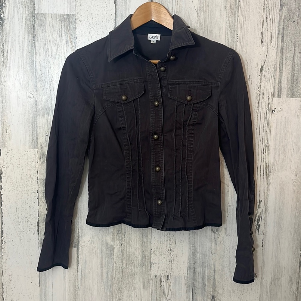 HH2- charcoal shirt top gray small size 6 CACHE